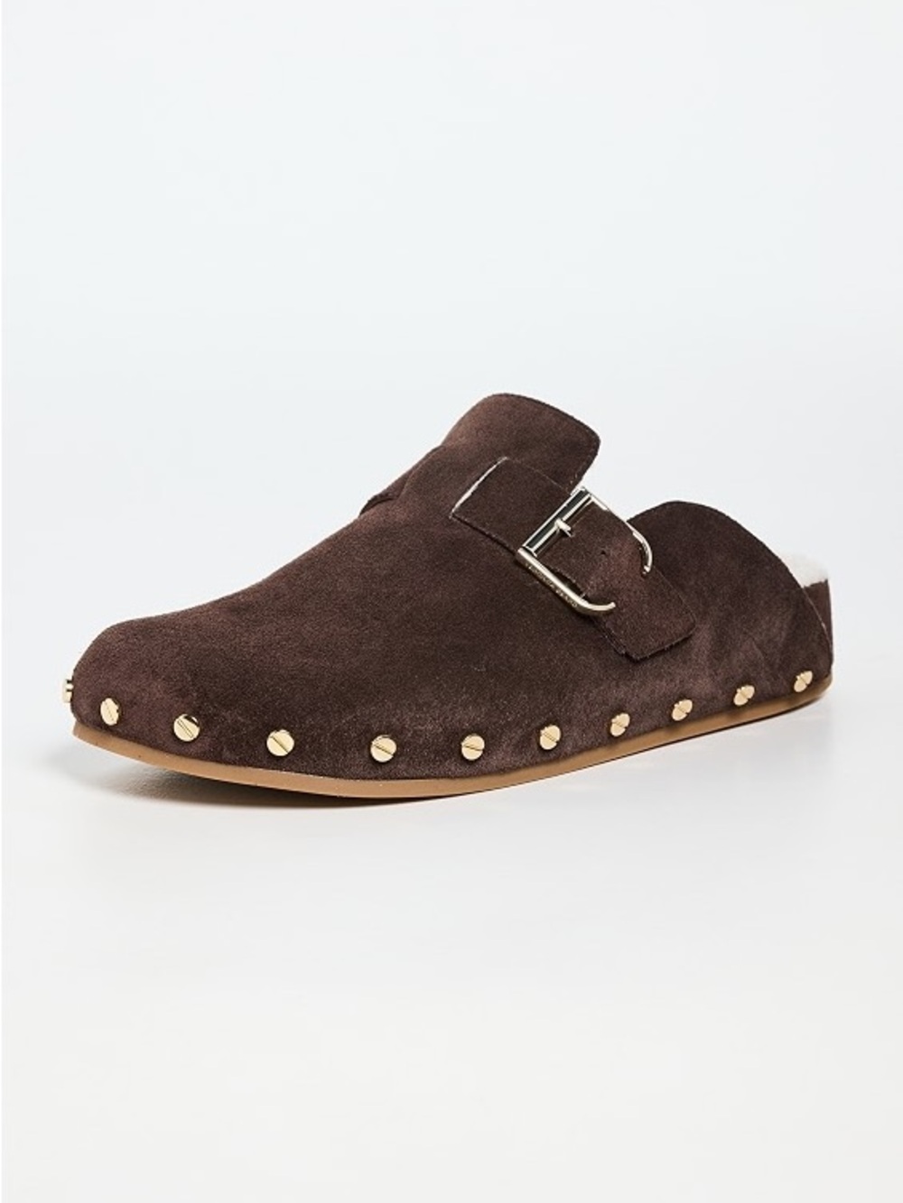 Veronica Beard Fern Suede Studded Mule Loafers Brown Size 8